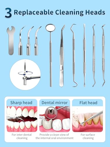 Electric Teeth Plaque Remover Kit with LED Light & 5 Modes - Tartar & Dental Cleaning Tool