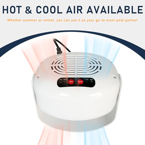 600W Nail Dryer with Hot & Cool Air, Adjustable Speed, Rotating Fan, Professional Manicure Equipment