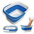 Mantello Collapsible Foot Bath Tub Blue Portable Foot Spa Pedicure Basin - Large & Foldable