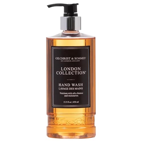Gilchrist & Soames London Hand Wash ? Natural Moisturizing Liquid Cleanser With Red Tea, Soy, Grape Seed Oil, & Ginkgo ? Paraben & Sulfate Free Soap with Crisp, Clean Scent, 15.5 oz Pump Bottle