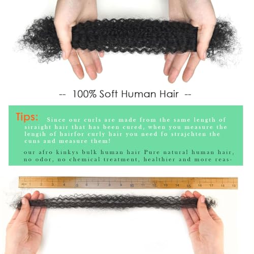 Leximi 14 Inch Burgundy Human Hair for Loc Repair & Twist - 50g Bulk Afro Kinky Hair
