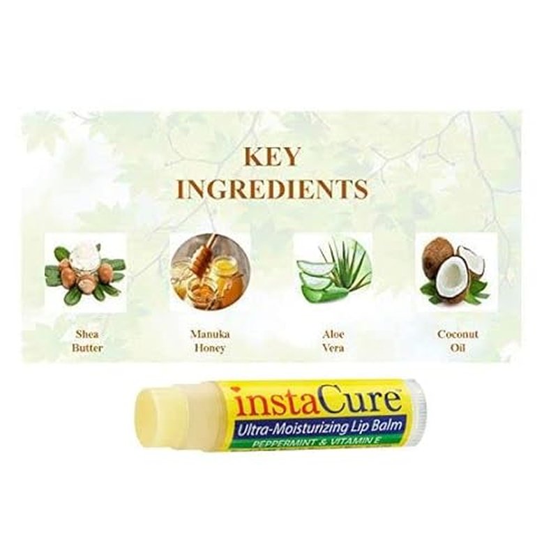 Insta Cure Manuka Honey Magic Lip Balm, Certified Organic Ingredients, Ultra-Moisturizing, Quickly Clears Skin Irritations, Hydration Stick for Damaged Lips