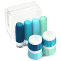 Blue 3oz Travel Bottles & Jars Set - Leakproof TSA Approved Toiletry Containers with Clear Bag