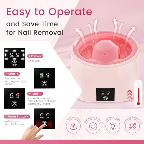 Yokilly Pink Electric Nail Soaking Bowl - 1st Gen Faster Heated Nail Remover