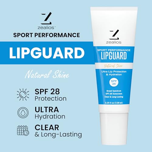 Zealios LipGuard Lip Balm 0.25 FL Oz Pack of 3 - SPF 28 UVA/UVB Protection - Hydrating Sunscreen Lip Balm for Dry and Cracked Lips - Paraben Free with Coconut & Jojoba Oils - Easy Lip Applicator