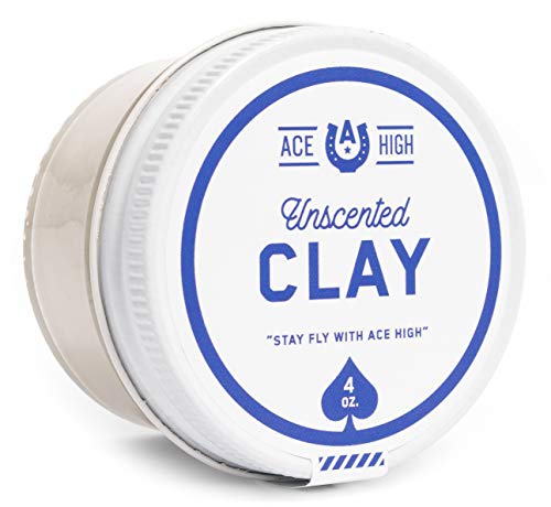 Unscented Hair Clay for Men - Strong Hold Matte Finish 4 oz - Ace High