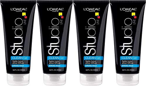 L'Oreal Paris Studio Line Clear Minded Gel Unscented 6.8 oz Pack of 4 - Strong Hold Hair Gel