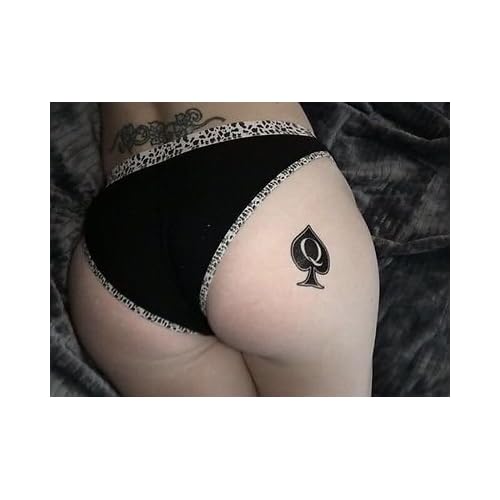 Queen of Spades Temporary Tattoos ? 45 Adult QoS Designs (5 Sheets), Waterproof