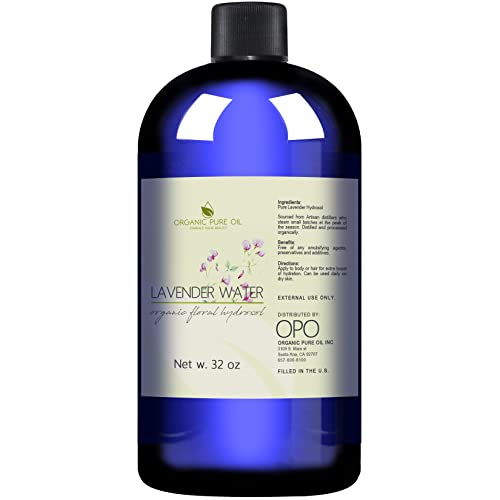 Lavender Hydrosol Water 32oz - Pure Steam Distilled Calming Facial Toner & Aromatherapy