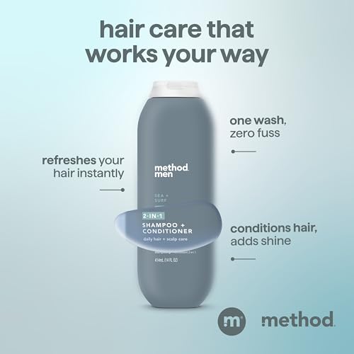 Method Men 2-in-1 Shampoo + Condtioner, Sea + Surf, 14 Ounces