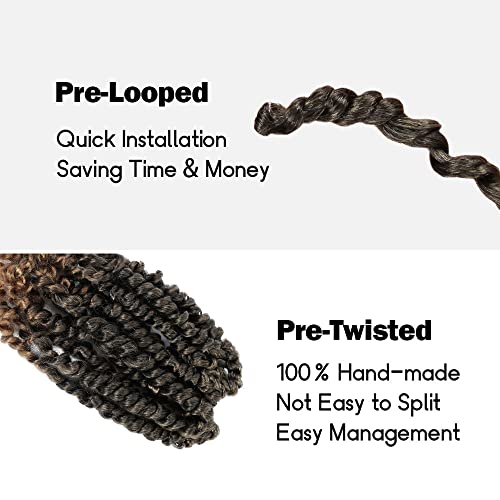 Pre-Twisted Passion Twist Crochet Hair 22 Inch for Black Women - Ombre Honey Blonde, Pack of 8