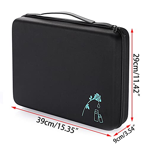 Hipiwe EVA Essential Oils Carrying Case - Holds 5ml, 10ml, 15ml Bottles - Black