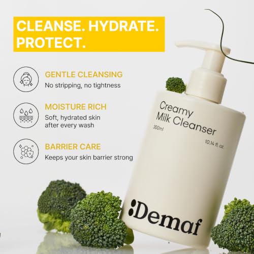 Creamy Milk Cleanser for Sensitive Skin - Barrier-Boosting Face Wash 10.14 Fl Oz