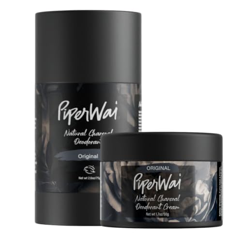 Natural Deodorant with Activated Charcoal - Vegan, Aluminum-Free, Long-Lasting Odor Protection, Scented Jar & Stick Set
