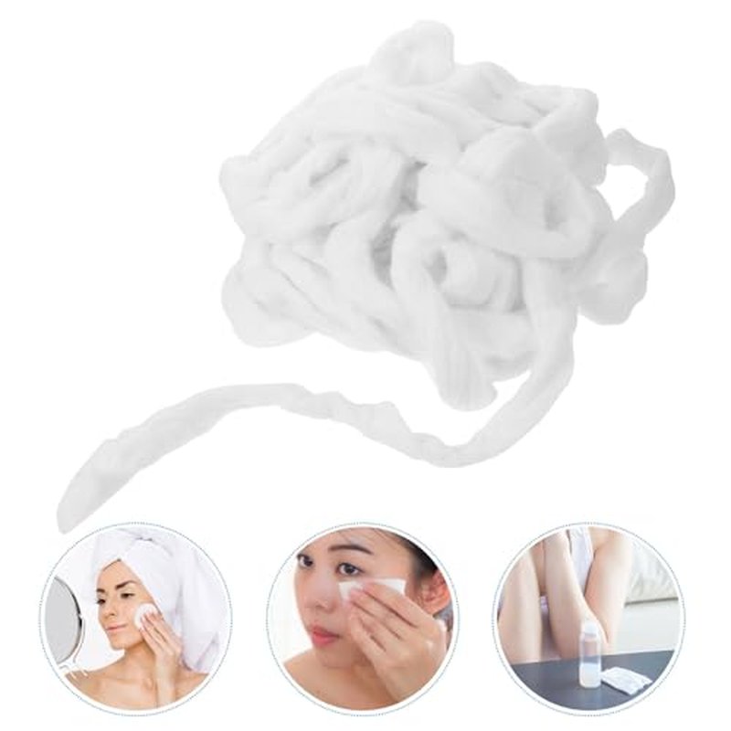 EXCEART Cotton Ball Strips for Beauty and Personal Care 1 Pack Disposable Cotton Pads for Makeup Removal and Salon Use 200G Soft Absorbent Rounds
