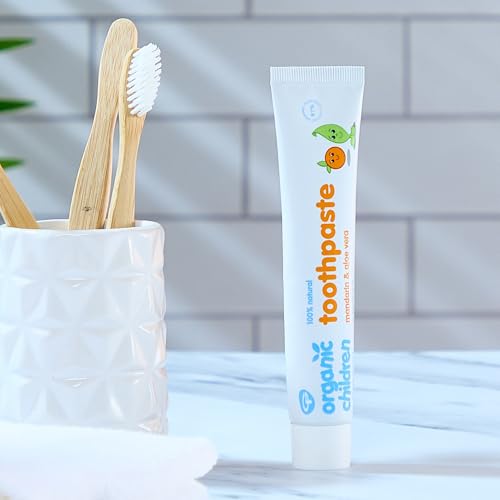 Kids Organic Mandarin Toothpaste 50ML - Natural, Fluoride-Free Baby Toothpaste