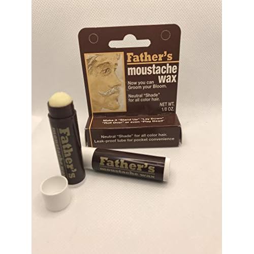 Father's Moustache Wax Neutral. Neutral Shade for All Color Hair. Leak Proof Tube for Pocket Convenience (4). ON All Multi Packs at Checkout, (Pack of 4)