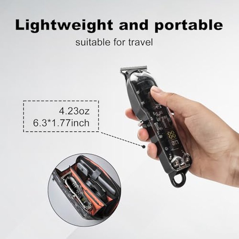 8-Pack Cordless Hair Clippers for Men Small Portable Hair Trimmer with LED Display Stainless Steel Blades for Self Haircut & Home Grooming