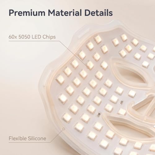 LED Face Mask for Skin Care 7 Color Light Therapy, Reusable & Adjustable