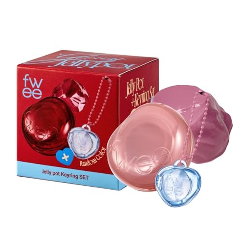 fwee Glowy Jelly Pot + Keychain SET | Dewy Jelly Lip & Blush Color, Tinted Glow Jelly Balm, Dewy Buildable Finish ? Milky (Creamy Pink) | 0.14 oz