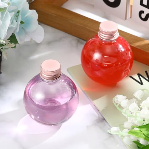 Layhit 24 Pack 3.4oz Plastic Potion Bottles with Rose Gold Aluminum Lids - Mini Refillable Containers