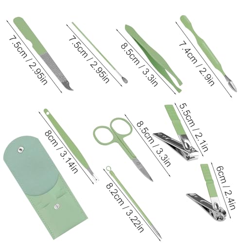 9-in-1 Manicure Set Bulk Nail Clippers Kit - 3.93 Inch Stainless Steel, 20 Pack