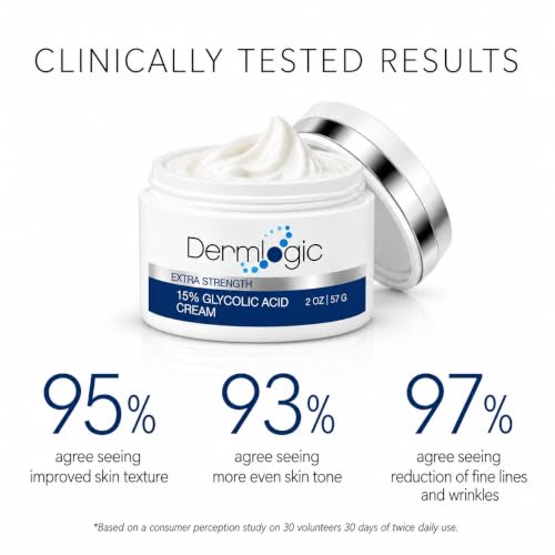 Glycolic Acid 15% Face & Body Exfoliating Cream for Anti-Aging & Brightening