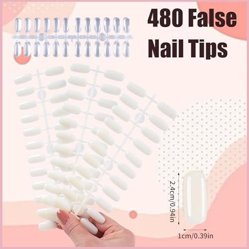 Gold Nail Swatches Book with 480 Tips - Professional Nail Display Chart