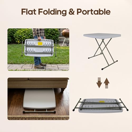 Adjustable Folding Table 30 Inch Portable Camping & Dining Surface