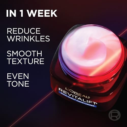 Revitalift Triple Power Night Cream - Anti-Aging Moisturizer with Glycolic Acid & Hyaluronic Acid, 2.55 oz
