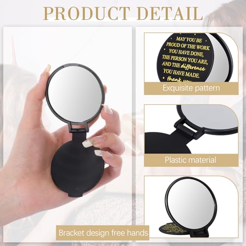 Wenqik 150 Pcs Employee Appreciation Gifts for Women Valentine Compact Mirror Bulk Thank You Gift for Staff Inspirational Compact Pocket Mirrors with Cards Organza Bags for Teacher Coworker