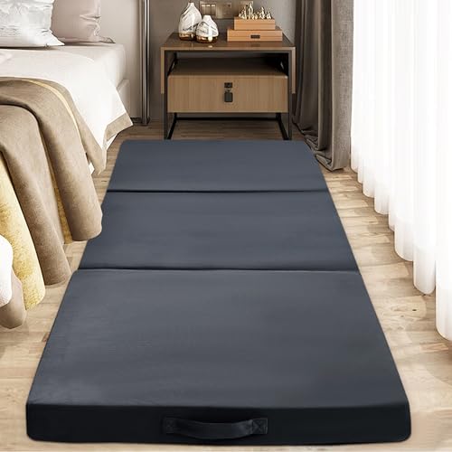 Dark Gray Foldable Floor Lounger Pillow with Handle - Memory Foam Cushion for Meditation, Yoga, Reading, Sleep