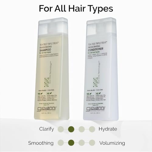 Tea Tree Invigorating Shampoo & Conditioner Set - Deep Clean, Color Safe, Vegan