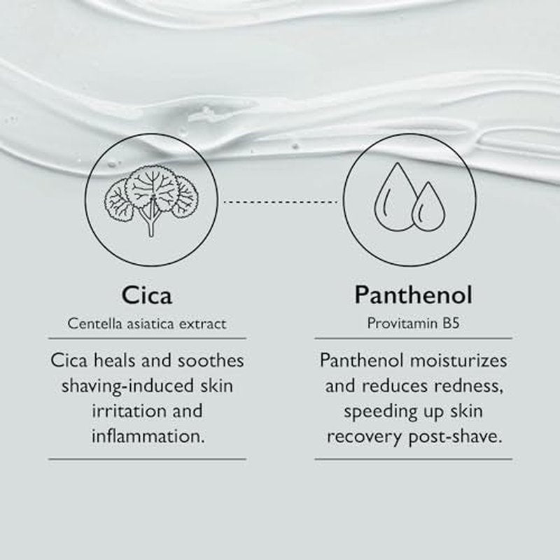 Cica Shaving Gel, Transparent, non-foaming soothing gel, enriched with Centella Asiatica, Aloe Vera and Panthenol for Skin Protection for all sensitive type skin 8.45 oz