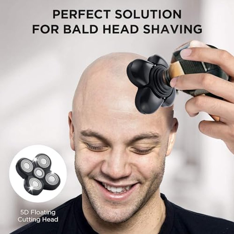 4PCS Shaver Replacement Blades,5 Head Shaver Heads for Bald Men,Head and Face Electric Razor Shaver Head