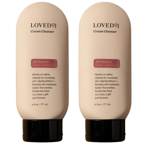 Loved01 Gentle Cream Cleanser for Face & Body - Fresh Floral 6 Fl Oz Pack of 2