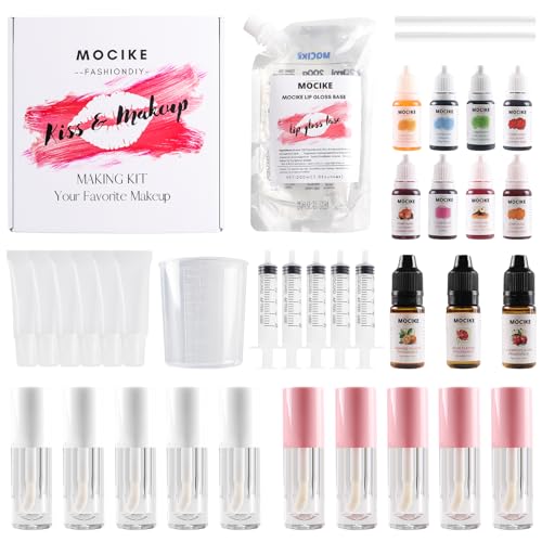 DIY Lip Gloss Making Kit for Adults - Natural Lip Gloss Set with Flavors & Colors
