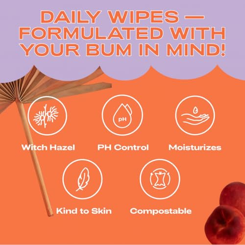 Hemorrhoid Wipes with Witch Hazel ? Gentle & Soothing Cleansing Daily Wipes for Everyday, Cooling, Skin-Friendly - 50 Wipes