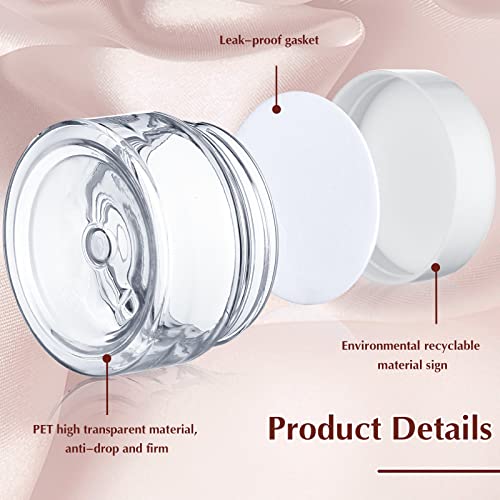 SATINIOR 2 oz Plastic Jars with Lids, 100-Pack Wide Mouth Containers for Lotion, Cream, Body Butters