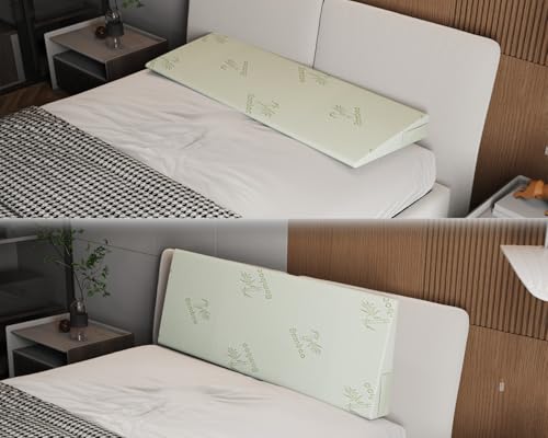 Queen Size Wedge Pillow for Acid Reflux Relief - 5 Inch Height, White, GIVANLEE