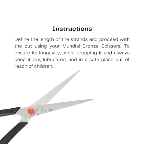 Mundial 663-7 Red Dot 7.5-Inch Stainless Steel Barber Shears Pack of 2