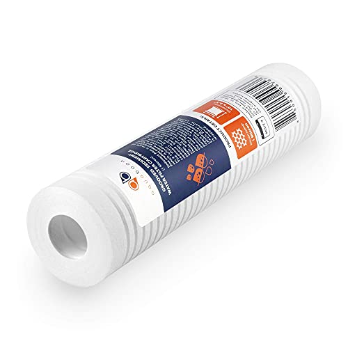 Aquaboon 25-Pack Whole House 1 Micron Sediment Water Filter Cartridges, Grooved Design