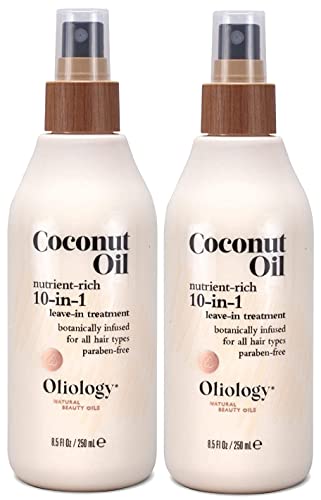 Oliology Coconut Oil 10-in-1 Hair Treatment Spray - 8.5 oz Pack of 2