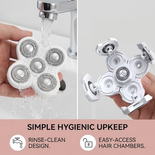 Compatible with Freebirds Replacement Blades Women White,5-Blade Rotary Refill Compatible with Freebirds Shaver for Women,Waterproof,2Pack.