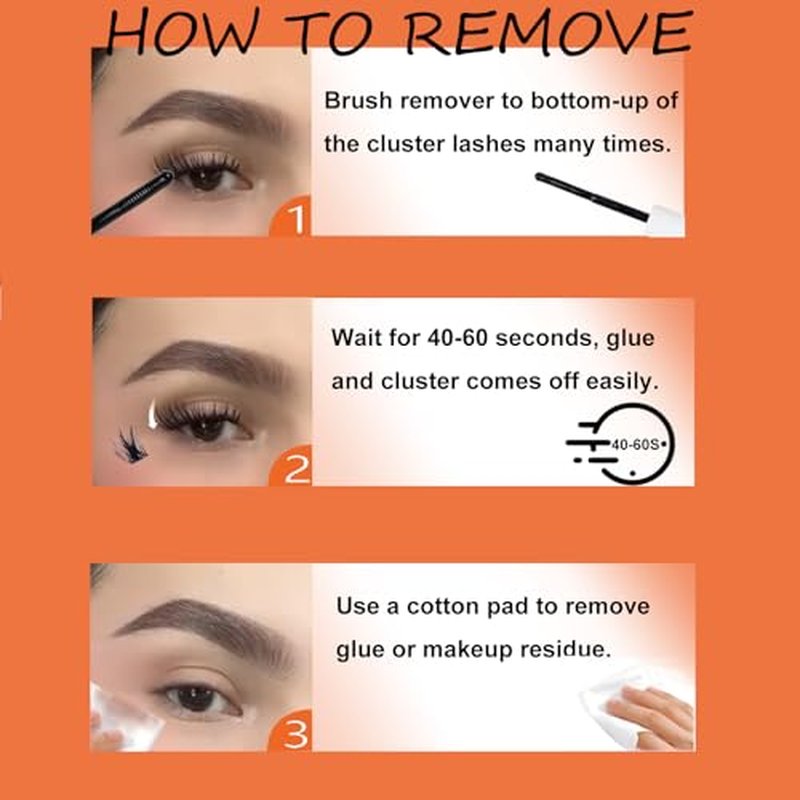 Lash Bond and Seal Waterproof 3-IN-1 Lash Remover for Lash Extensions Lash Glue for Eyelash Clusters DIY Eyelash Extension Remover Lash Cluster Glue Kit Eyelash Remover 15ml (Black)