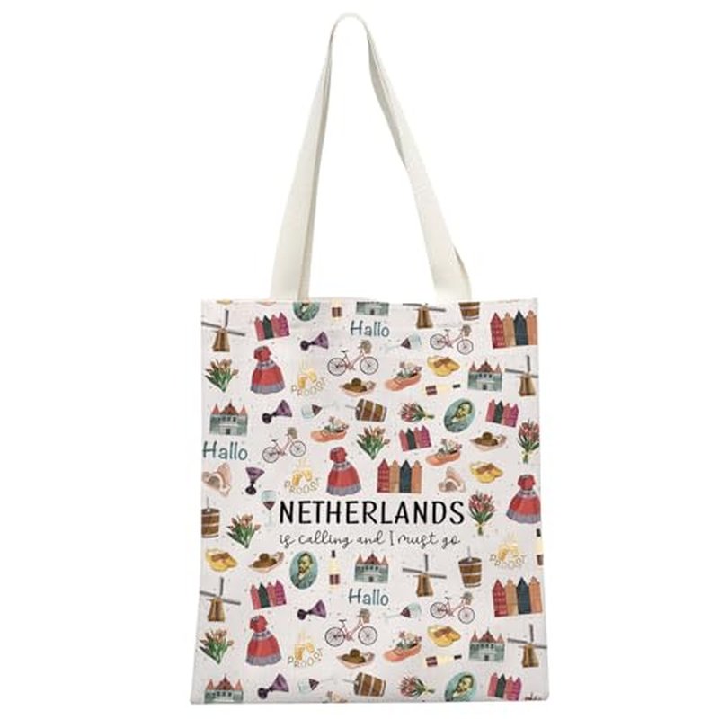 GJTIM Netherlands Holland Dutch Souvenir Gift Bachelorette Party Gift Netherlands Is Calling I Must Go Travel Makeup Bag