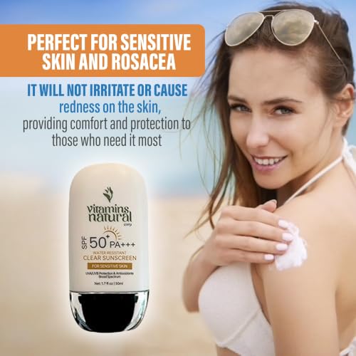 SPF 50 Face Sunscreen Cream 2-Pack - 1.7 Fl Oz Each, Broad Spectrum UVA UVB, Sensitive Skin