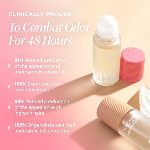 Saltair Serum Deodorant 2-Pack with 5% AHA - Pink Beach & Santal Bloom, Aluminum-Free, Travel Size