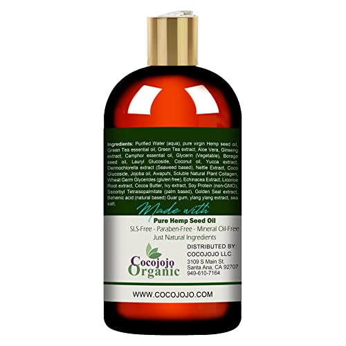 Volumizing Hemp Shampoo 16 oz - Hydrating, Sulfate & Paraben-Free for All Hair Types