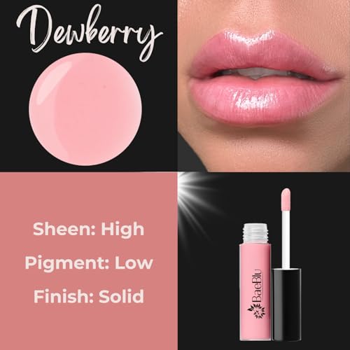 Organic Lip Gloss Dewberry Natural Moisturizing Lip Shine - Non-Toxic, Vegan